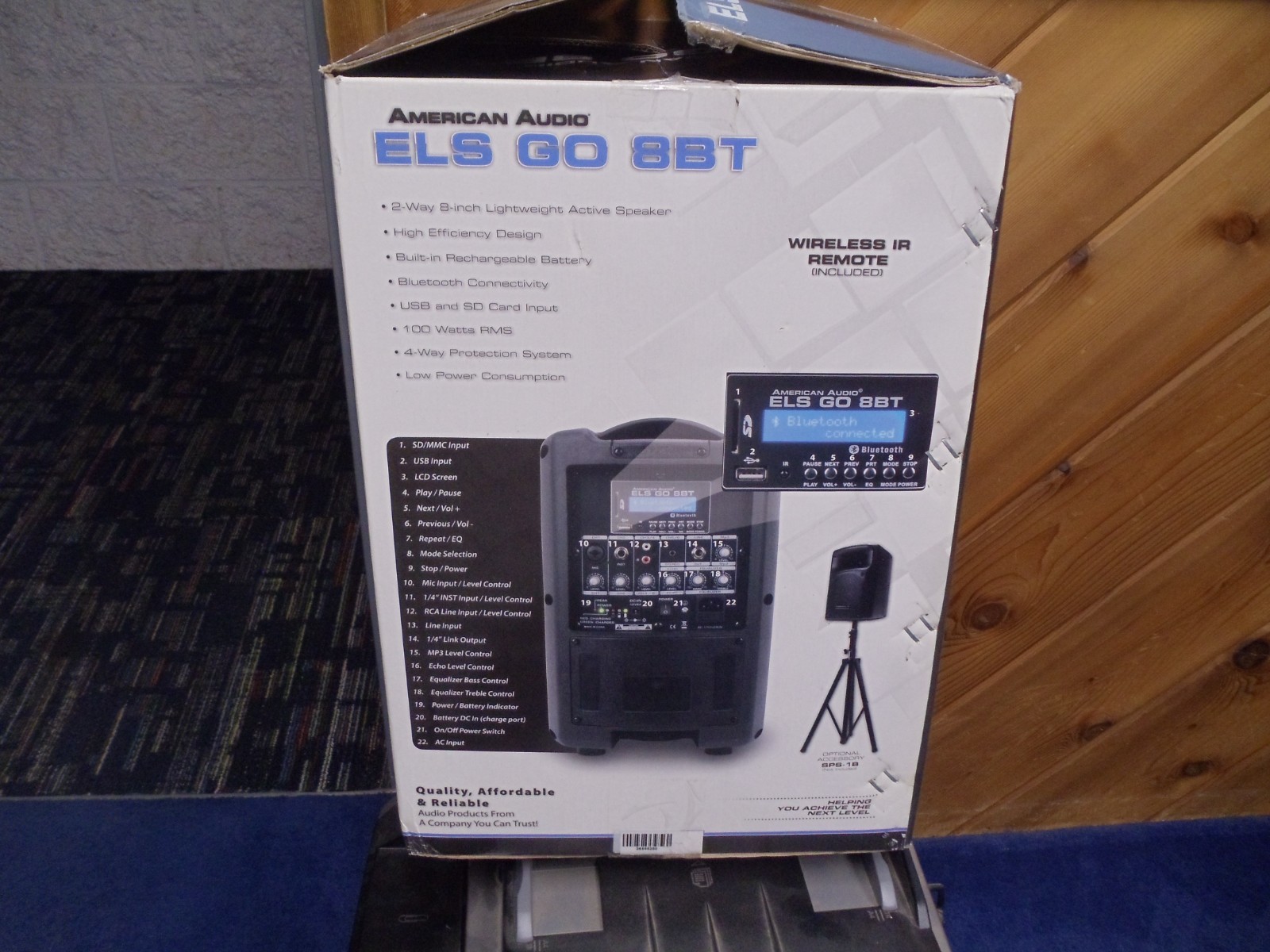 American Audio  ELS GO 8bt. - Battery or AC Powered Bluetooth Speaker