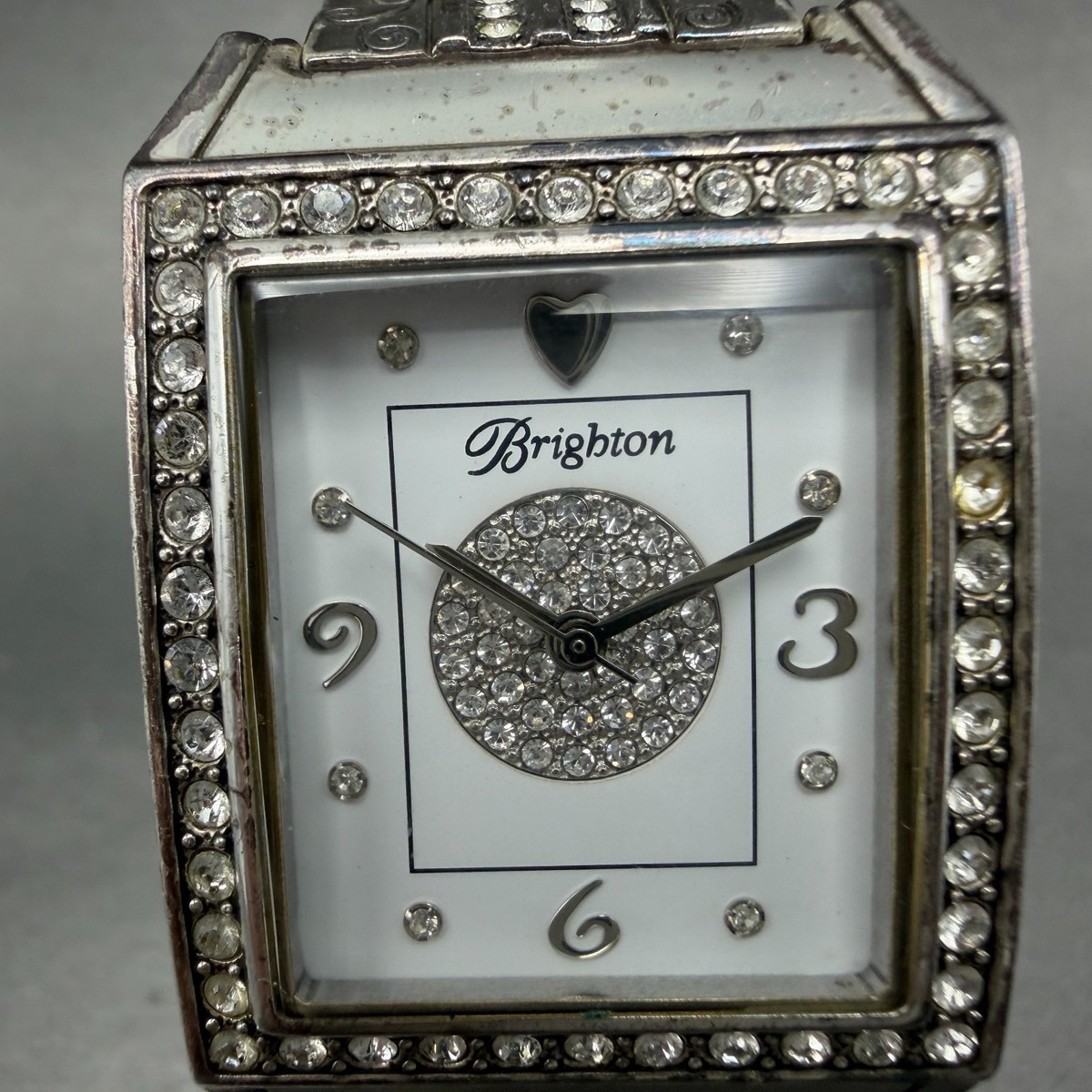 Brighton Diamond Bar Watch Women 29mm White Dial Silver 