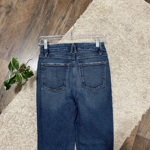 Jeans Good American taglia 0 baffi orlo masticato vita alta gamba sigaretta - Foto 7 di 8