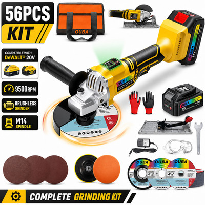 Cordless Angle Grinder Compatible Dewalt 20V MAX Battery 4-1/2'' to 5'' Brushless