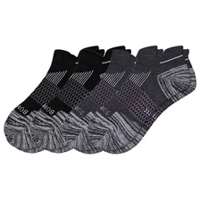 4Pair Men's Bombas Hex Tec Running Ankle Socks Size Large Grey Black Lightweight