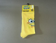 1 Pair Nickelodeon SpongeBob SquarePants Crew Socks Fits Size 9-13 New With Tags