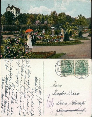 Ansichtskarte Chemnitz Sonntagsspaziergang im Rosarium 1908