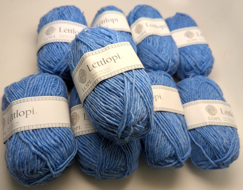 9 Matched Lettlopi 100% Icelandic Wool 50g/109yds 6-8 needle 1402 Sky Blue DS