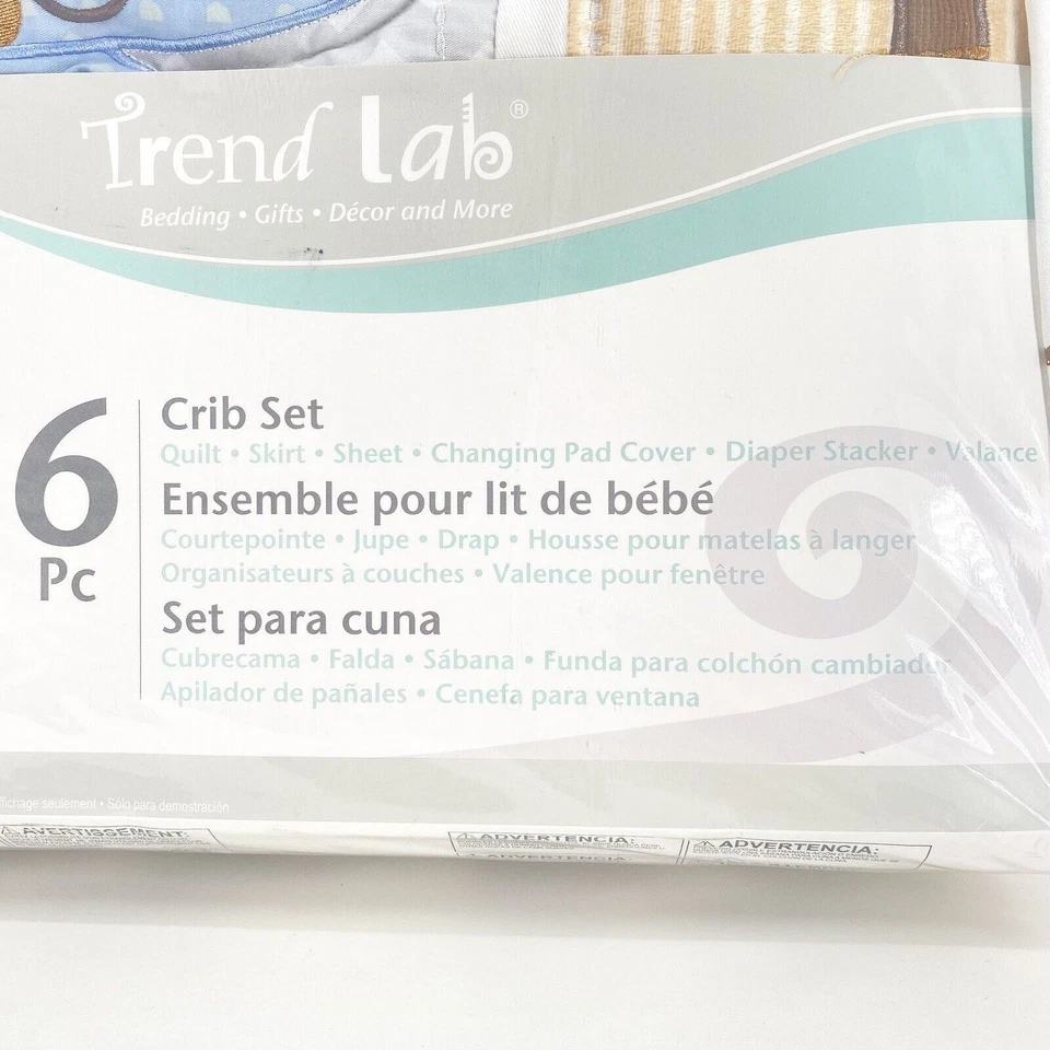 Trend Lab Jungle Fun Juego de 6 Piezas Ropa de Cama para Cuna Edredón Reversible Falda Almohadilla NUEVO Foto 3 de 4
