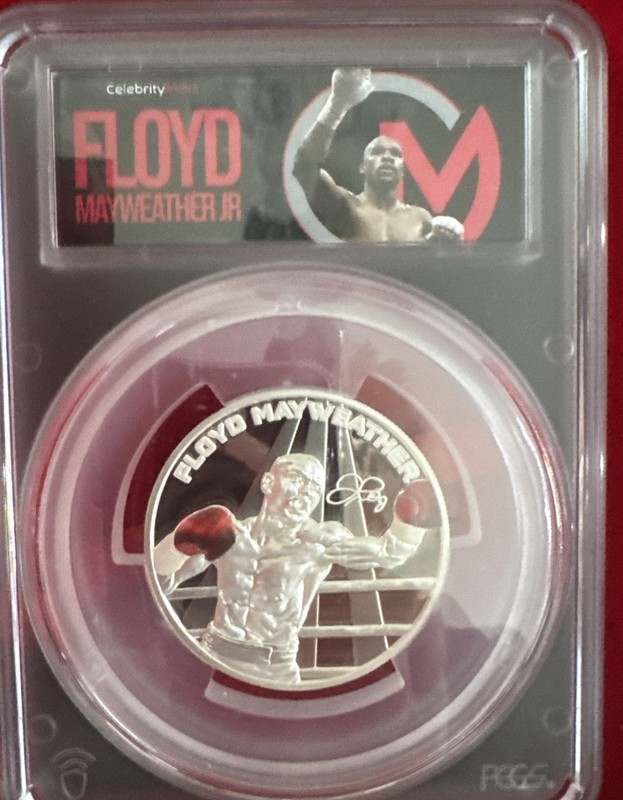 Silver 2 oz 999 2024 Top Pop Mayweather Jr. Rare Pcgs Signed Box + Coin Lim 399