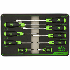 MAC Tools 9-Piece Screwdriver Set with foam insert , Green/Black