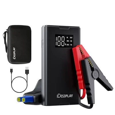 IDEAPLAY Jump Starter 1500A Car Battery Flashlight J8 - BLACK