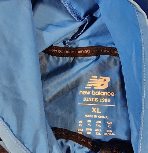 Chaqueta cortavientos New Balance para hombre estampada vuelo rápido azul marino gimnasio entrenamiento XL - Imagen 3 de 9