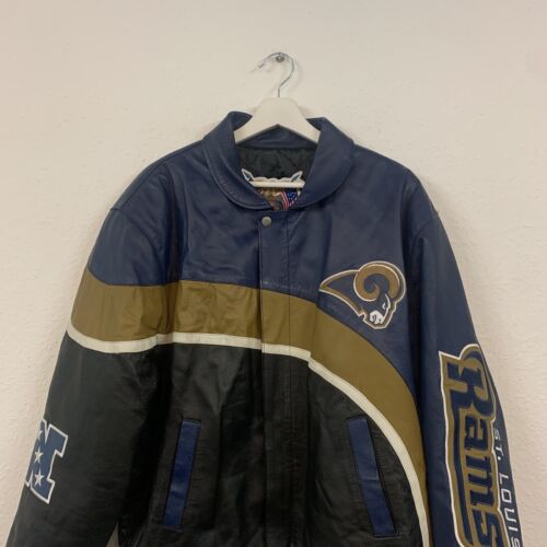 Vintage St Louis Rams Jeff Hamilton JH Designs Leather Jacket Size Medium - Picture 2 of 14