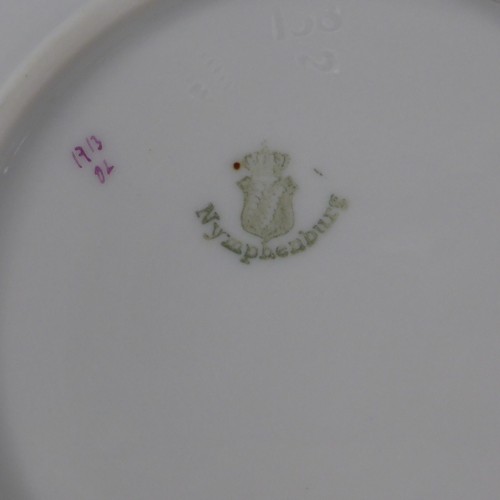 Taza de té de porcelana Nymphenburg con platillo pintura floral motivo 11 - Imagen 4 de 8