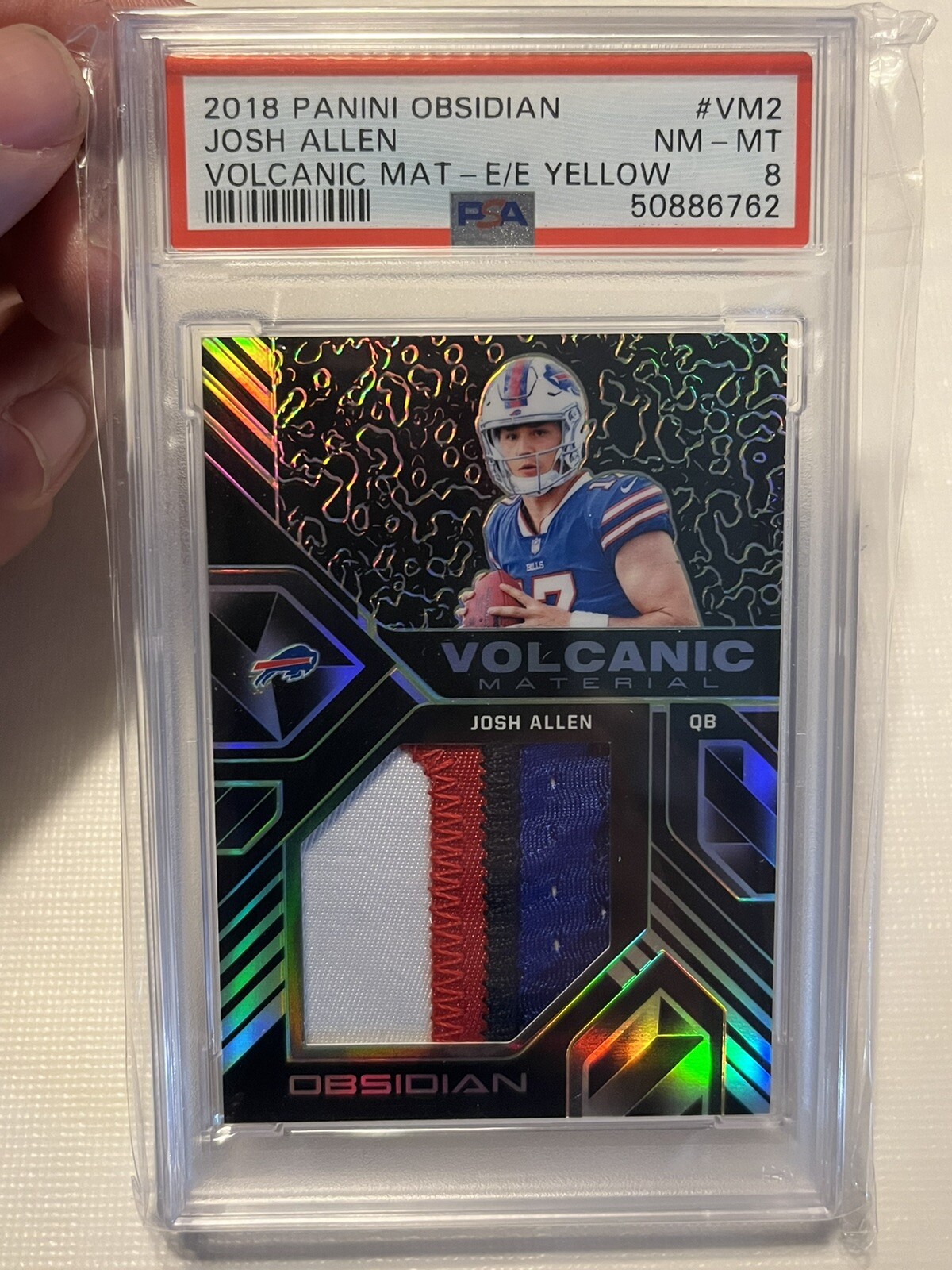 Josh Allen Panini Obsidian Volcanic Material #VM2 Electric Etch Yellow