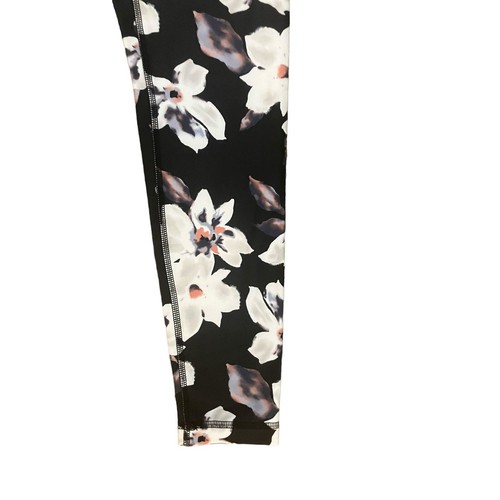 Zobha Women's Black w/ Floral Printed Athletic High Waist Leggings | Size M - Picture 8 of 11