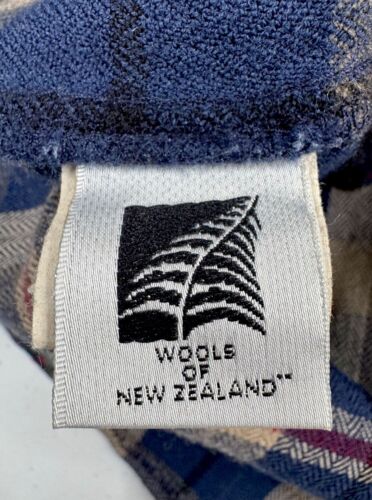 Vtg Swanndri Wool Flannel Shirt Jacket Blue Brown Red New Zealand Bush L RARE - Picture 8 of 11