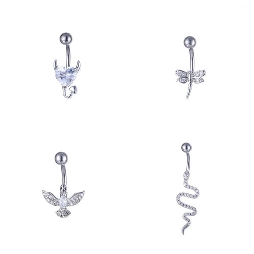 Snake Pigeon Belly Button Bar Barbell Dangle Body Piercing Navel Bars Ring Gift
