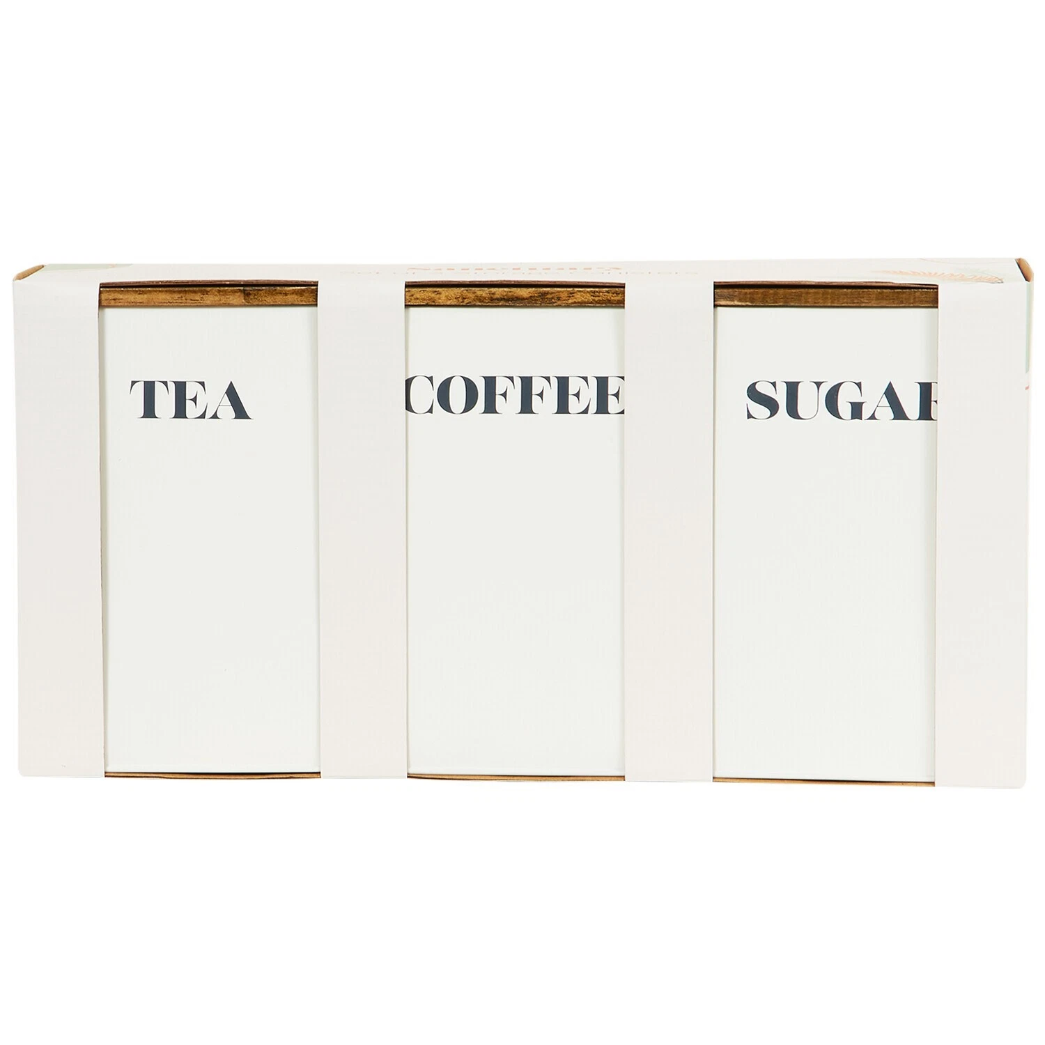 Set Of 3 Sanctuary Rectangle White Storage Canister Bread Bin Matt Ivory Finish
