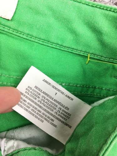 L.E.I. Ashley Lowrise Jeans Womens Size 1 Green Denim Skinny Juniors Stretch - Picture 7 of 12