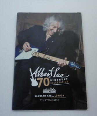Signed 2014 Concert Program Guitar Albert Lee 70th Birthday Cadogan Hall London