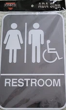 Cosco ADA Restroom with Handicapped Access Sign Plus Braille Business Bathroom