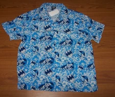 Size L Men's DC Comics Batman Blue Floral Hawaiian Shirt