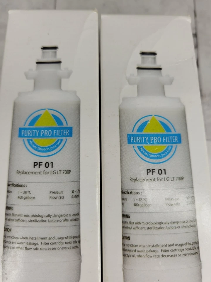 2 New Sealed Purity Pro PF01 Replacement Refrigerator Filters Fits LG LT700P - Image 2 of 4
