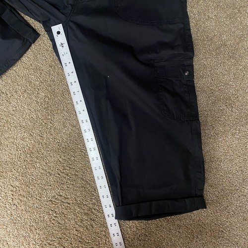 Lee Capri Pants Women's 14 Black Mid Rise Relaxed Fit Cargo Pockets Hiking Camp - Picture 9 of 13
