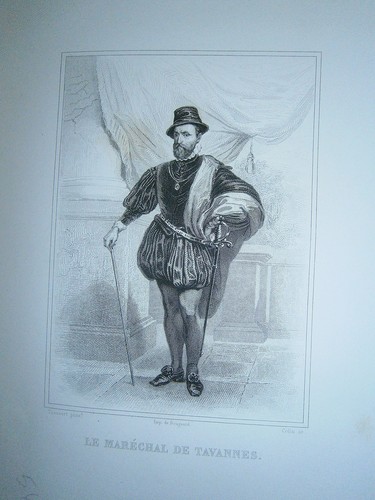 Planche gravure 19° histoire de France Le Maréchal de Tavannes