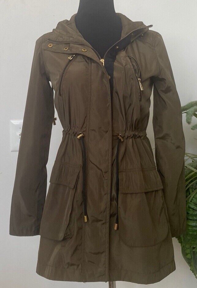 Zara Basic Women's Brown Polyester Nylon Hooded J… - image 1