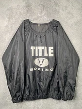 Title Boxing Sweat Sauna Jacket Mens XL Black Round Neck Nylon Loose Fit