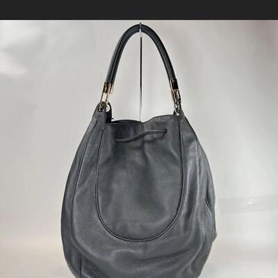 Jil Sander Leather Tote Bag Drawstring Gray Large Capacity Jil Sander Leather Tote Bag Drawstring Gray Large Capacity