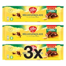 3x Freia Kvikklunsj Melkesjokolade 200g - Norwegian Chocolate