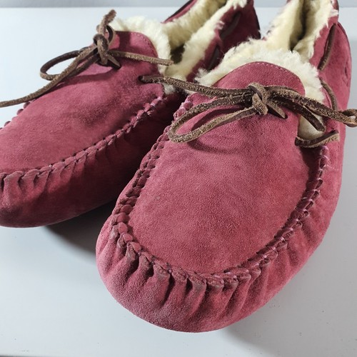 UGG Slippers Dakota Moccasin Pink Sheepskin Fur Lined Slip On Size UK 8.5 US 10 - Picture 24 of 24