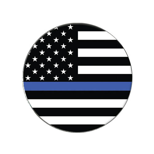 US Flag Thin Blue Line Golf Ball Marker w/ Premium Switchblade Divot