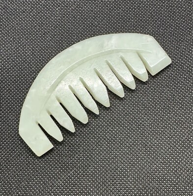 Handmade Polished Xiuyan Jade Hair Comb Gua Sha Board Stone Massager for Head Ne
