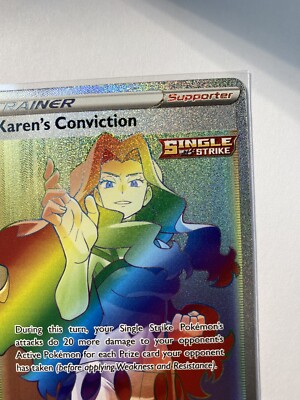 Karen's Conviction 216/198 Rainbow Secret Rare Pokemon