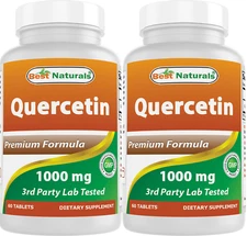 2 Pack Best Naturals Quercetin 1000 mg 60 Tablets