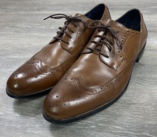 Stacy Adams Mens 13 M Oxfords Brown Lace Up Wingtip Leather Shoes Casual Preppy