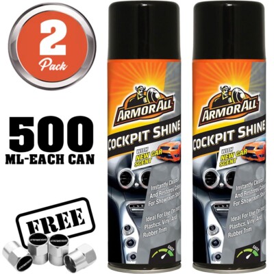 2 x Car Interior Dash Cleaner Cockpit Shine New Car Scent Spray Cans 83500ML+CP