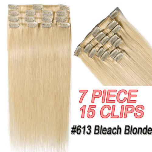 Extensiones de cabello humano con clip CLERANCE 8 PIEZAS estándar barrido/ombre de cabeza completa - Imagen 33 de 51