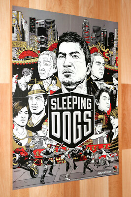 Sleeping Dogs PS3 Xbox 360 Square Enix double sided Rare Poster