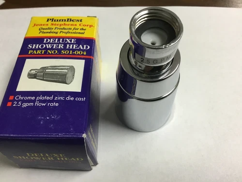 Jones Stephens S01-004 Chrome Plated Deluxe Shower Head 2.5 GPM Flow Rate - Picture 3 of 4
