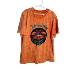 Disney World Youth S/M Happy Halloween 2023 Orange Graphic Tee Shirt T-Shirt