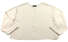 Urban Outfitters Womens Sweater Sz S Ivory Stretch V-Neck 3/4 Sleeve Oversized