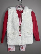 MAX STUDIO KIDS Girls Size 4 Valentines Heart 3 Piece Outfit Set