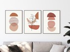 Abstract Shapes Wall Print Set of 3 | Minimalist Wall Poster Wall Decor |