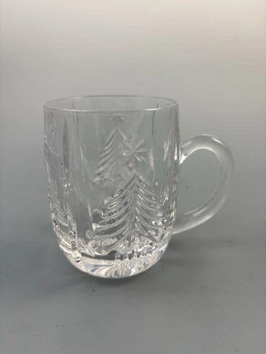 Mikasa CHRISTMAS TREE Cut Crystal Clear Heavy 12 oz Mug Coffee Perfect