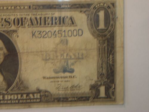 1923 $ 1 EIN DOLLAR "PFERDEDECKE" SILBER ZERTIFIKAT BLAUES SIEGEL USA HINWEIS - Bild 3 von 7