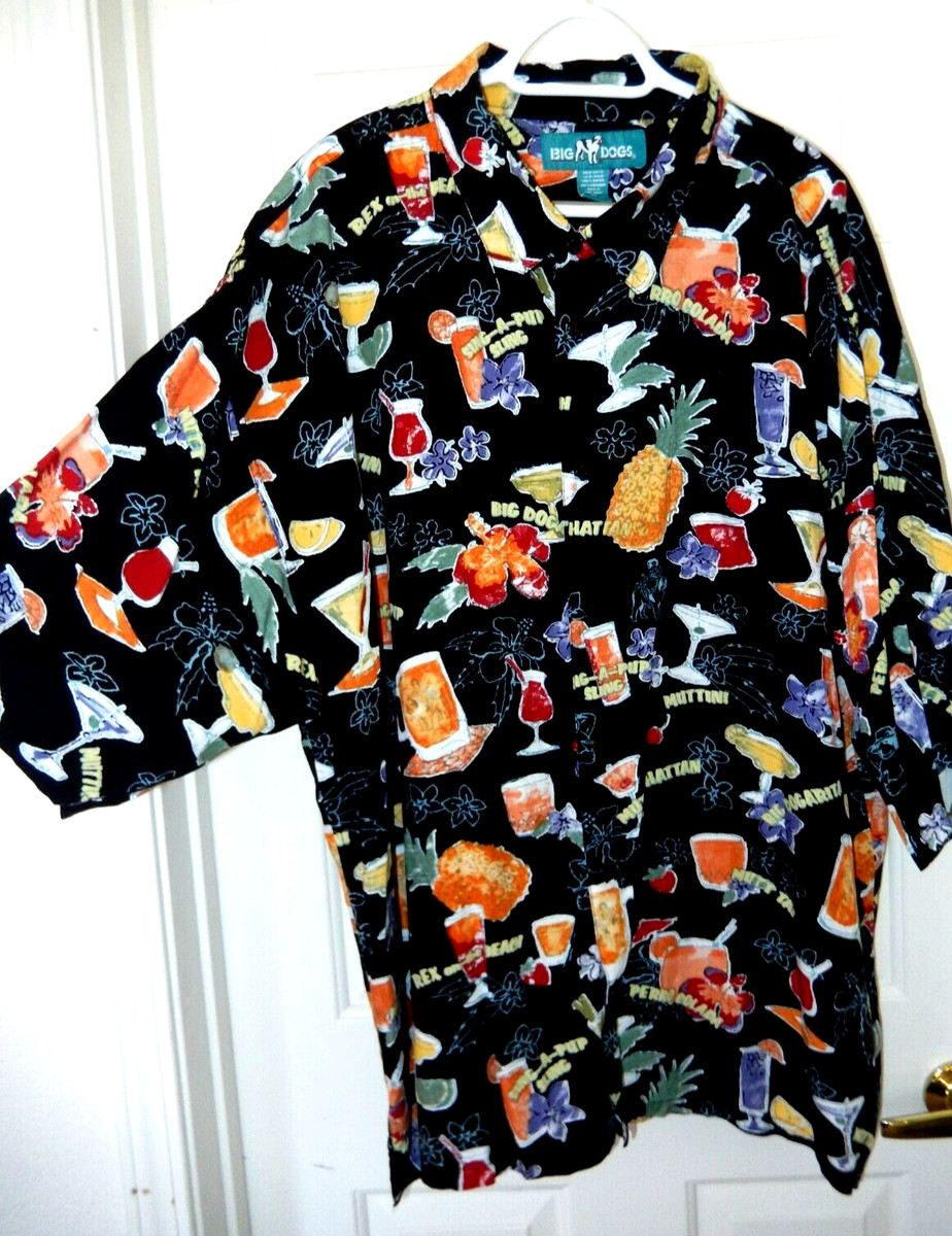 Big Dogs COCKTAILS Shirt-4X MUTTINI, PERRO-COLADA, REX-ON-THE-BEACH, MUTT-TAI