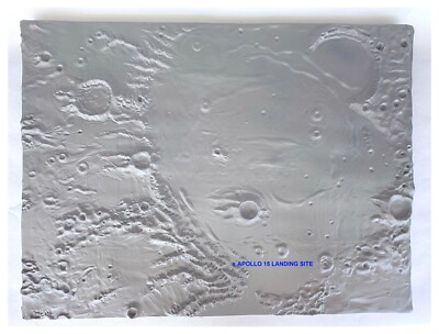 HUBBARD SCIENTIFIC 1960's 3D PLASTIC RELIEF MOON MAP APOLLO 15 LANDING SITE