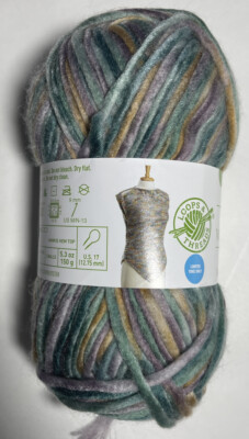 LOOPS & THREADS  Yarn -Eco Cozy WATERCOLORS. 1 Ball. MOUNTAIN V. I COMBINE SHIP